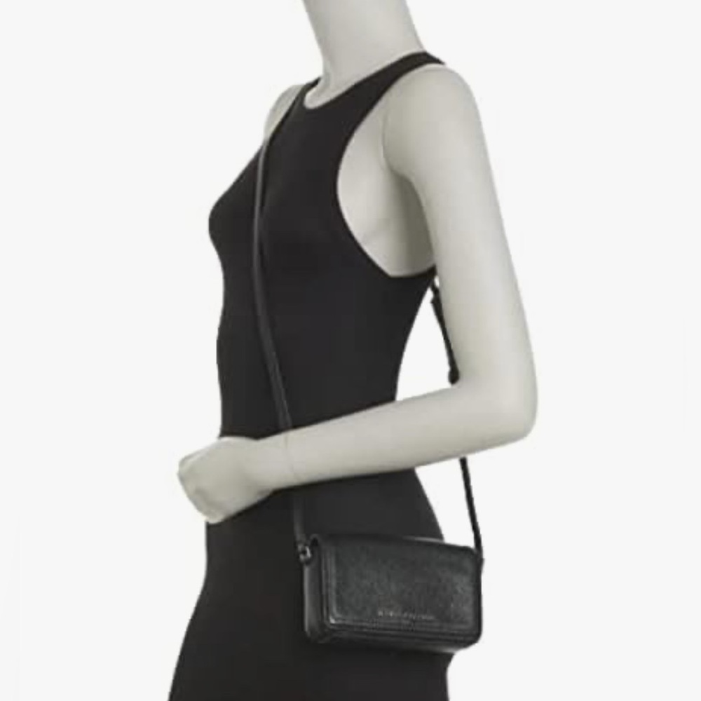 NWT [Marc Jacobs] Authenticated Pebbled Leather Crossbody Handbag, Black w/ Gold - Picture 4 of 15